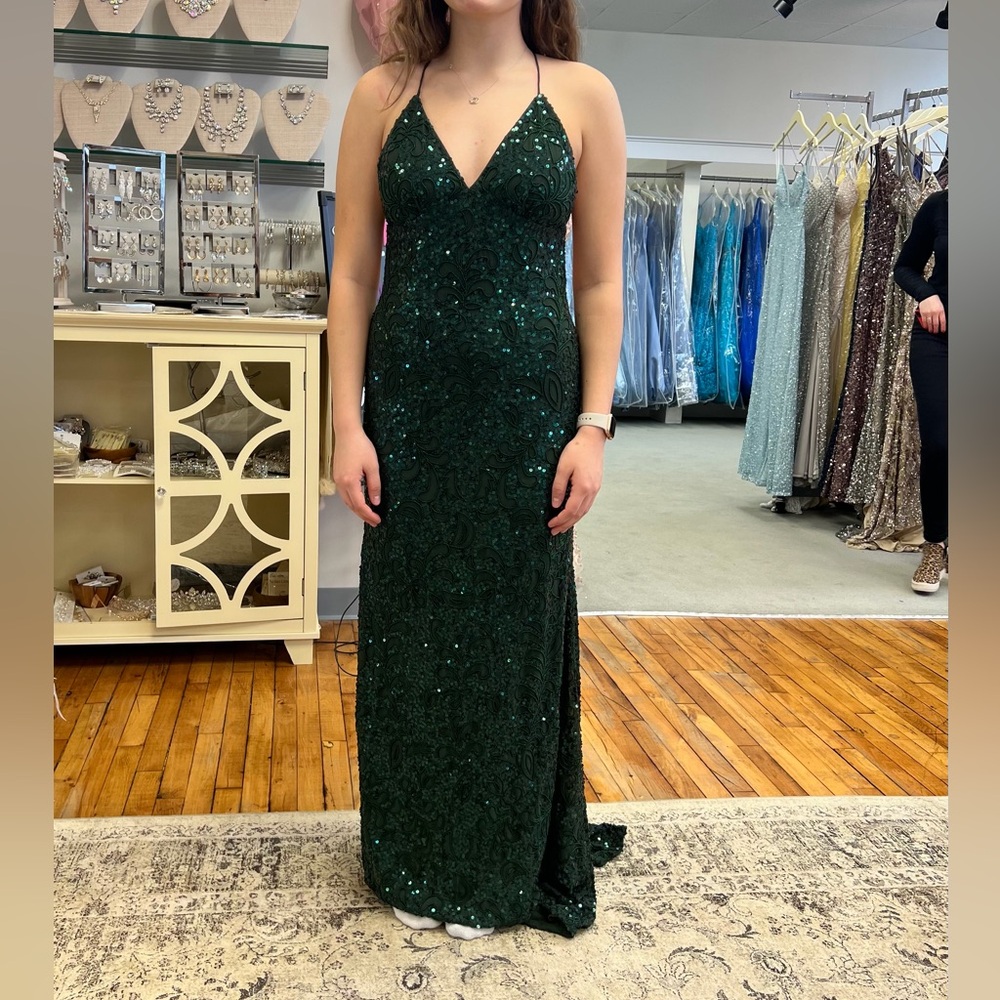 Elegant Green Sequin Dress